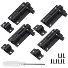 Slide Bolt Door Latch 4 Pack Aluminum Barrel Lock with Screws