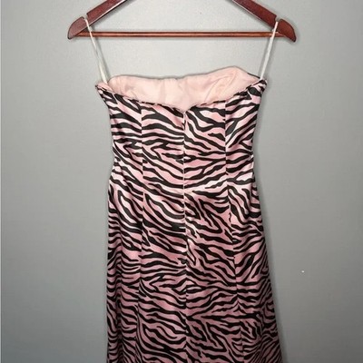Jump Apparel Vintage Y2K Pink Zebra Satin Strapless Prom Homecoming Gown 5/6 | eBay Jump Apparel Vintage Y2K Pink Zebra Satin Strapless Prom Homecoming Gown 5/6 | eBay
