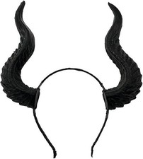 Devil Horns Headband Witch Demon Headpiece Cosplay Horn Hair Hoops Gothic Hallow