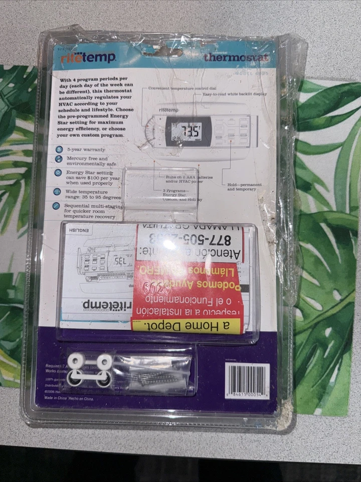 NEW Ritetemp 6025 Programmable Thermostat 7 Day Digital Energy Star 💥Open Pkg - Image 4 of 4