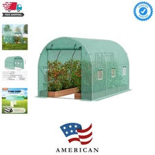 Heavy-Duty Walk-In 9.6x6.4x6.2 Ft Greenhouse – Protect Your Plants -Round