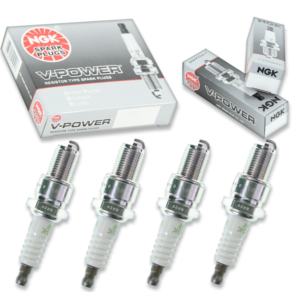 4pcs 2004 Arctic Cat Mountain Cat 900 159 NGK V-Power Spark Plugs 900cc 54ci oh