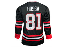 Marian Hossa “HOF-2020”Insc Autographed Black Chicago Hockey Jersey Beckett