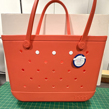 Bogg Beach Tote Coral Waterproof Foldable with 2 Zippered Pockets