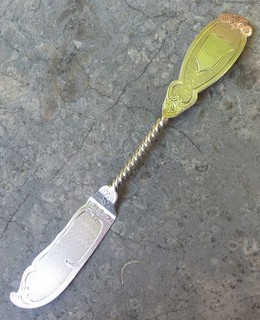 Salem NORTH CAROLINA Coin Silver Butter Knife T. Leinbach