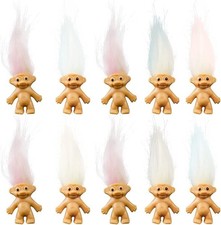 10 Pcs Lucky Troll Dolls PVC Vintage Mini Figures for Cake Toppers Party