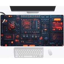 40*90cm1pc Large Sci-Fi Spaceship Control Panel Design Mouse Pad & Keyboard Mat