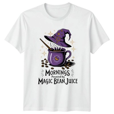 Mornings Powered By Magic Bean T-Shirt Hexerei Kaffee Getränk Trinken Geburtstag