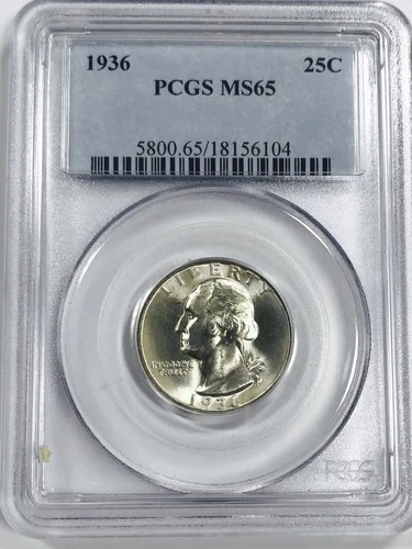 *1936 P WASHINGTON QUARTER* *PCGS MS 65* NR #G3868