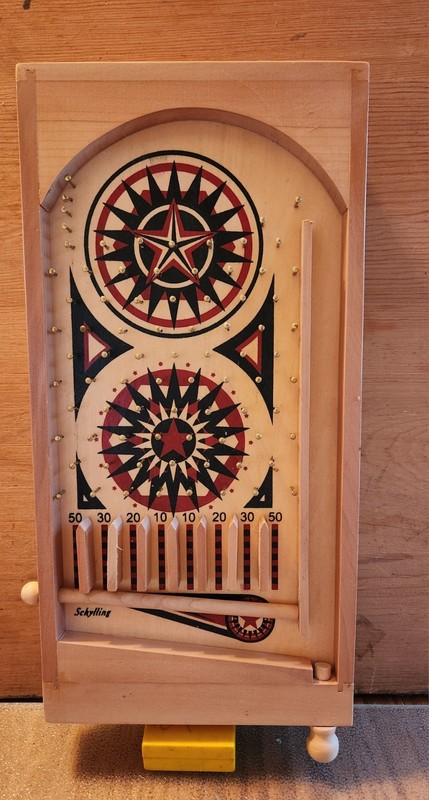 Wooden Pinball Machine By Schylling. Tabletop.