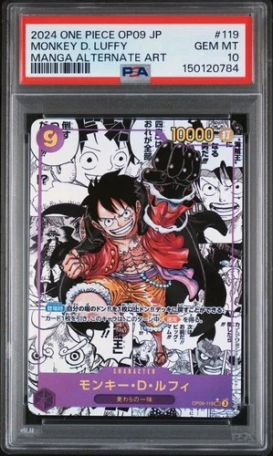 PSA 10 2024 ONE PIECE JAPANESE MANGA ALTERNATE ART OP09-119 MONKEY D. LUFFY