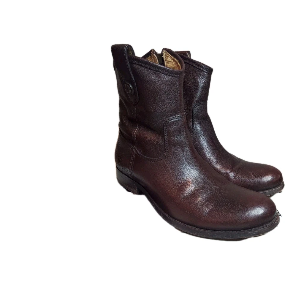 Botas Cortas Frye Melissa Botón Talla 6M Marrón Foto 3 de 4