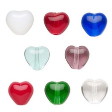 6 Czech Glass Little 6mm Heart Shaped Small Pressed Loose Love Beads with Hole