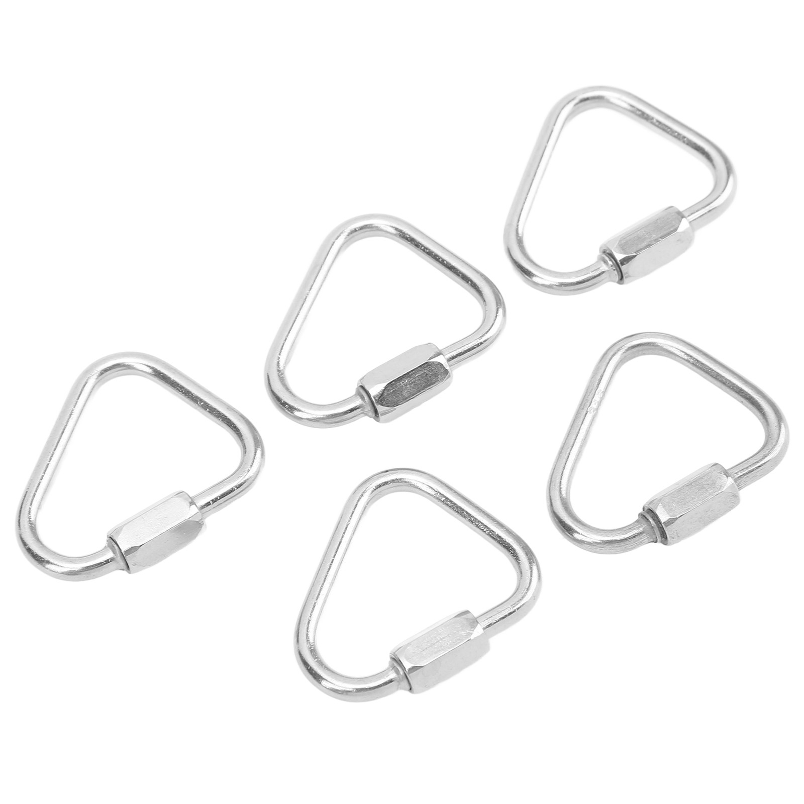 ✿ (Diameter 3.5mm)5pcs Triangle Locking Carabiner Stainless Steel Portable TD EC