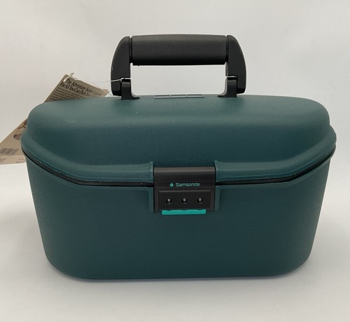 Maletín de mano vintage Samsonite Oyster GLS 1991 equipaje belleza ~ verde - Imagen 2 de 14
