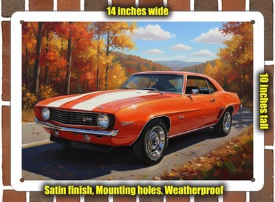 Metal Sign - 1969 Chevrolet Camaro Z/28 2 Oil Painting - 14x10