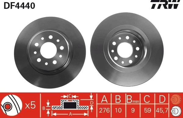 2x BRAKE DISC DF4440 FOR ALFA ROMEO 932A2/937A1.000AR32310 2.0L AR 32205 1.7L - Image 4 of 4