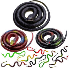 11 Pcs Realistic Rubber Snakes Decoration for Garden Props to Scare Birds, Squir