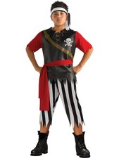 Vibrant Pirate Costume Set With Capri Pants Top Sash And Headband For Kids