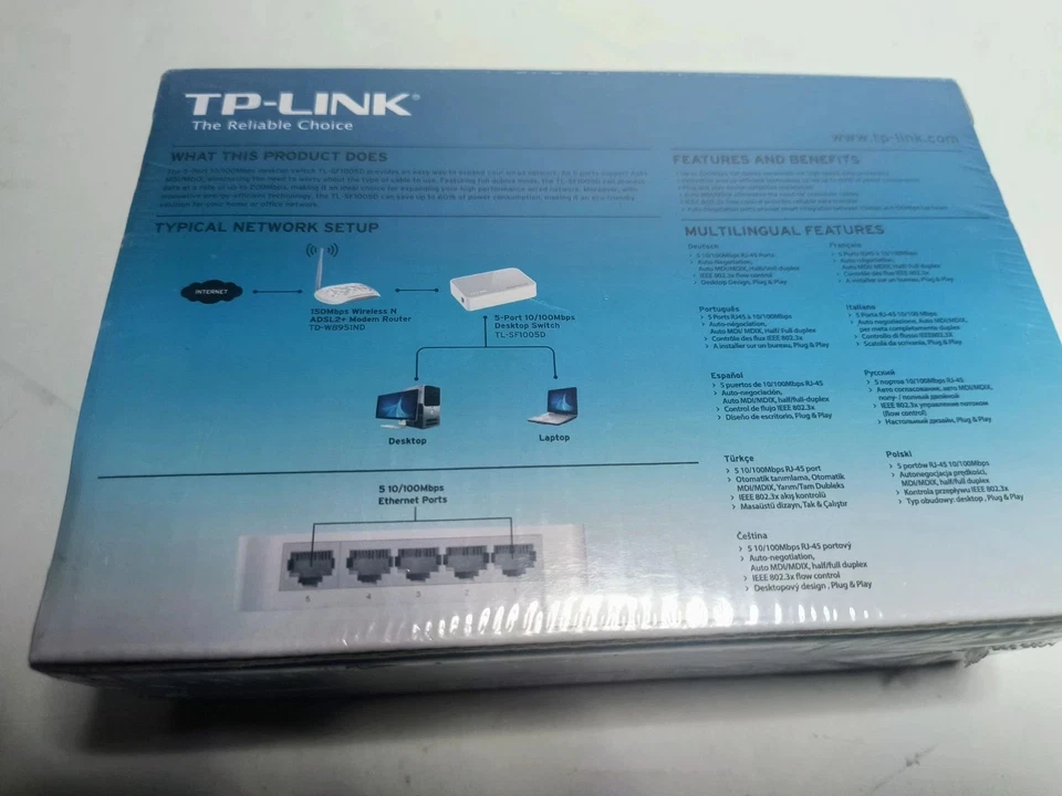 TP-LINK (TL-SF1005D) 5 Port Desktop Ethernet Switch - Image 2 of 2