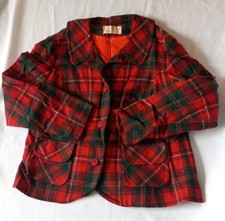 Vtg Womens Pendleton Virgin Wool Plaid Tartan Lined Button Up Blazer Sz 16 READ 