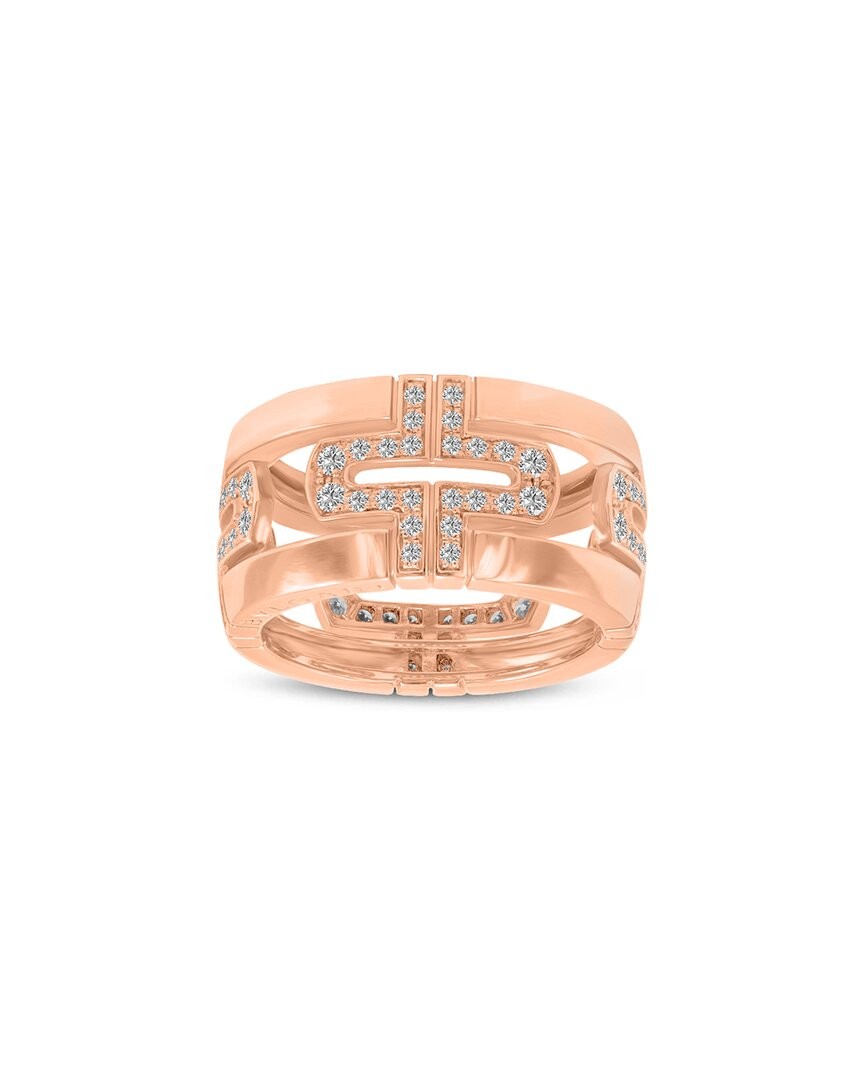 Женское кольцо с бриллиантом Bulgari Parentesi из розового золота 18 карат 080 карата 52 952990₽