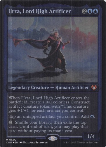 Urza, Lord High Artificer Commander Masters Foil-Etched Mythic #502 quasi nuovo MTG