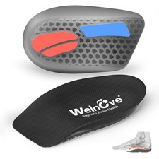 Plantar Fasciitis Heel Inserts for Heel Pain - 3/4 Shock-Absorbing Anti-Slip ...