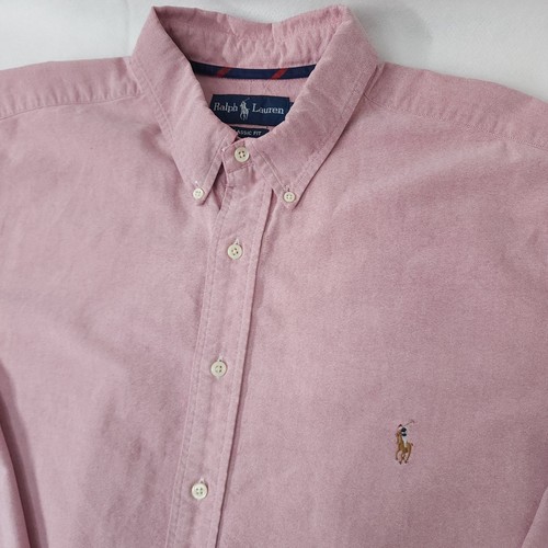 Polo Ralph Lauren Classic Fit Salmon Pink Oxford Dress Shirt Mens Size XLT Tall - Bild 4 von 13