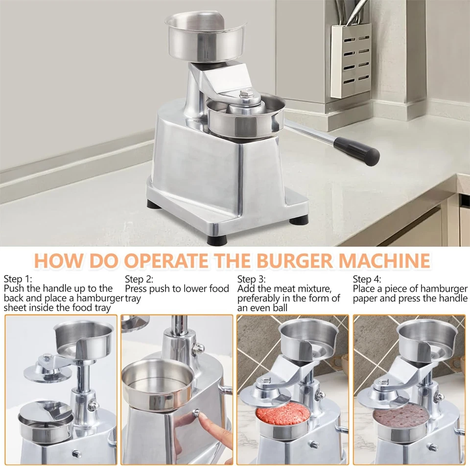 Máquina formadora de prensa de hamburguesas comercial de 4"/5"/6" Foto 4 de 4