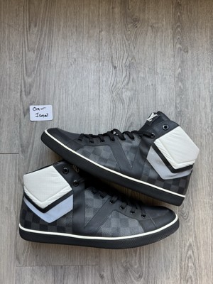 Louis Vuitton Black Leather Damier Graphite Heros High Top  display picture 1