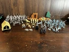 VTG 1960s Marx Battle of Blue & Gray Civil War Playset Figures Lot Lincoln Horse