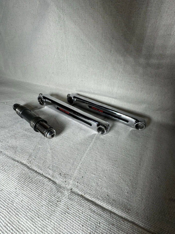 Bielas de vuelo Redline de una sola pellizca 175 mm BMX Old School listas para carreras cromadas como nuevas Foto 2 de 4