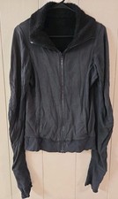 Soft Charcoal Gray Full Zip Up Fleece Lined Athletic Jacket Women's Sz M