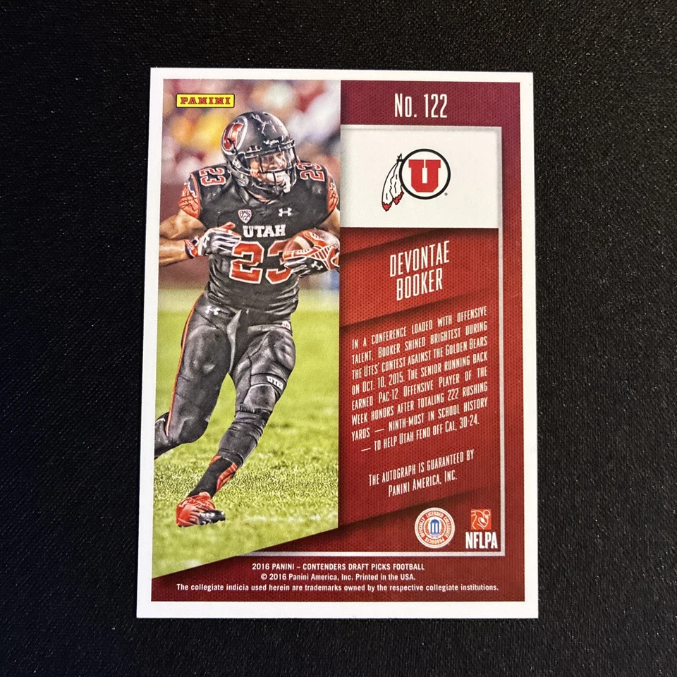 Devontae Booker 2016 Contenders COLLEGE TICKET Rookie Auto #122 CRACKED ICE /23 - Image 4 of 4