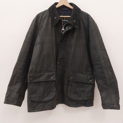 Barbour Wachsjacke Tartan olivgrün kariert XL
