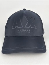 Gorra de béisbol de poliéster Armani Exchange AX azul marino con logotipo en relieve