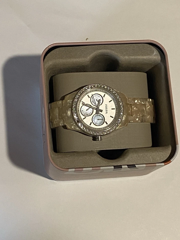 Fossil Stella Women's Multifunction Quartz Watch Stainless Steel Crystal Accent - Image 4 of 4