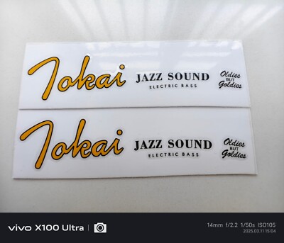 2Pcs Tokai JAZZ SOUND Electric Guitar Bass Vinyl UV Neck Headstock
