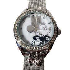Disney Minnie Mouse Women's Watch Silver Tone Charm