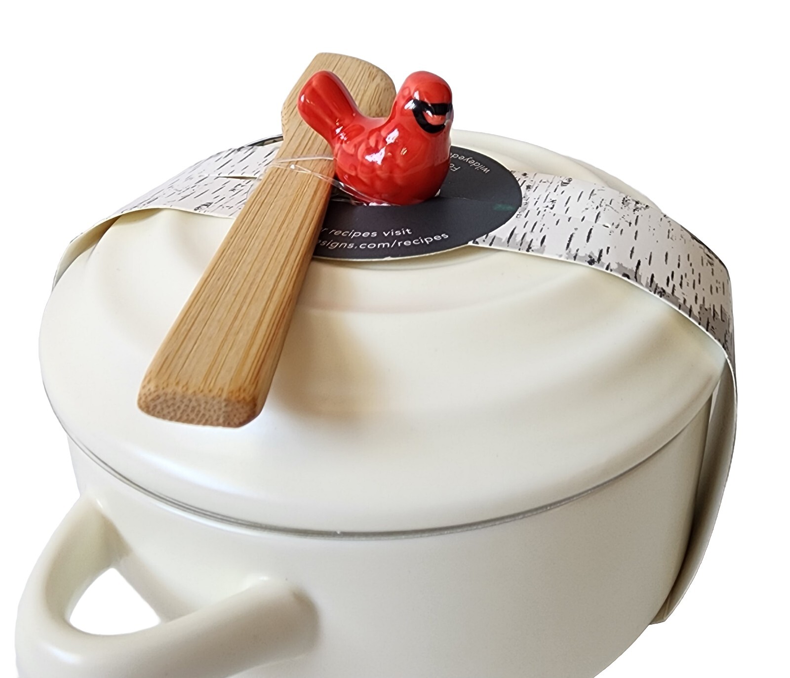 Brie Cheese Baker Set Christmas Cardinal Stoneware Ceramic Wild Eye