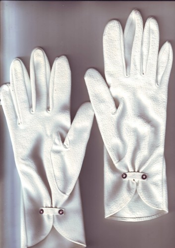 Paar Damenhandschuhe - weiß - für Feiern Zeremonien - / Hansen 6,1/2 - Bild 1 von 2