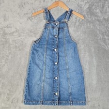 Gap Denim Dress Girls Large Blue Button Up Overall Sleeveless Classicore Casual