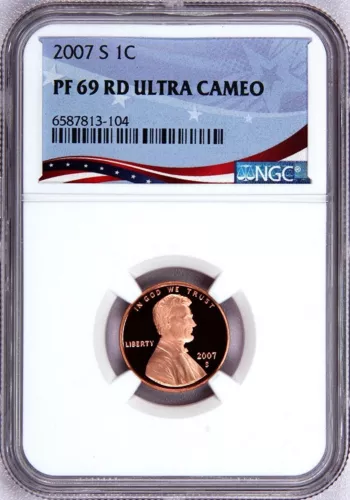 2007-S Lincoln Cent Graded PF69RD Ultra Cameo by NGC