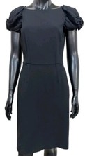 Auth Dolce & Gabbana Virgin Wool Black Midi Dress Size 42IT 6US