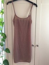 Boohoo Pink Glitter Sparkly Strap Bodycon New Years Party Going Out Dress