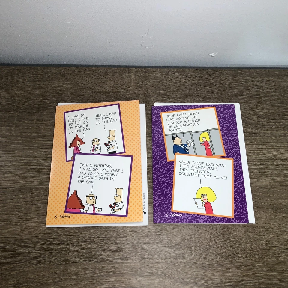 Lote de tarjetas de felicitación vintage Dilbert feliz cumpleaños 1990 sin usar con sobres 2 Foto 4 de 4