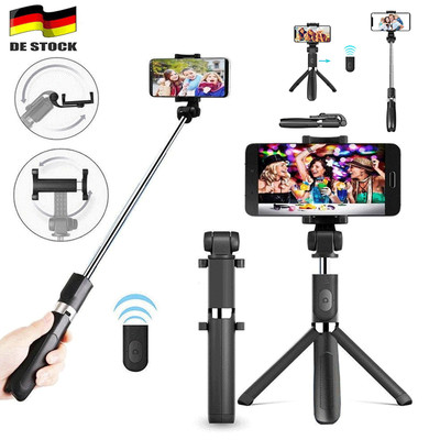 Smartphone Selfie Stick Handy Bluetooth Stativ 3in1 Tripod Selfie Selfie-Stange