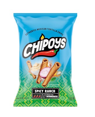 Chipoys Spicy Classic Ranch Rolled Corn Tortilla Chips, Gluten-Free