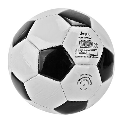 Fussball Ball Fußball Star 22 cm Standardgröße 5 Kunstleder schwarz weiß